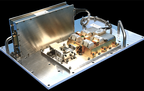 Ka Band Solid State Power Amplifier mounted on a delivery plate